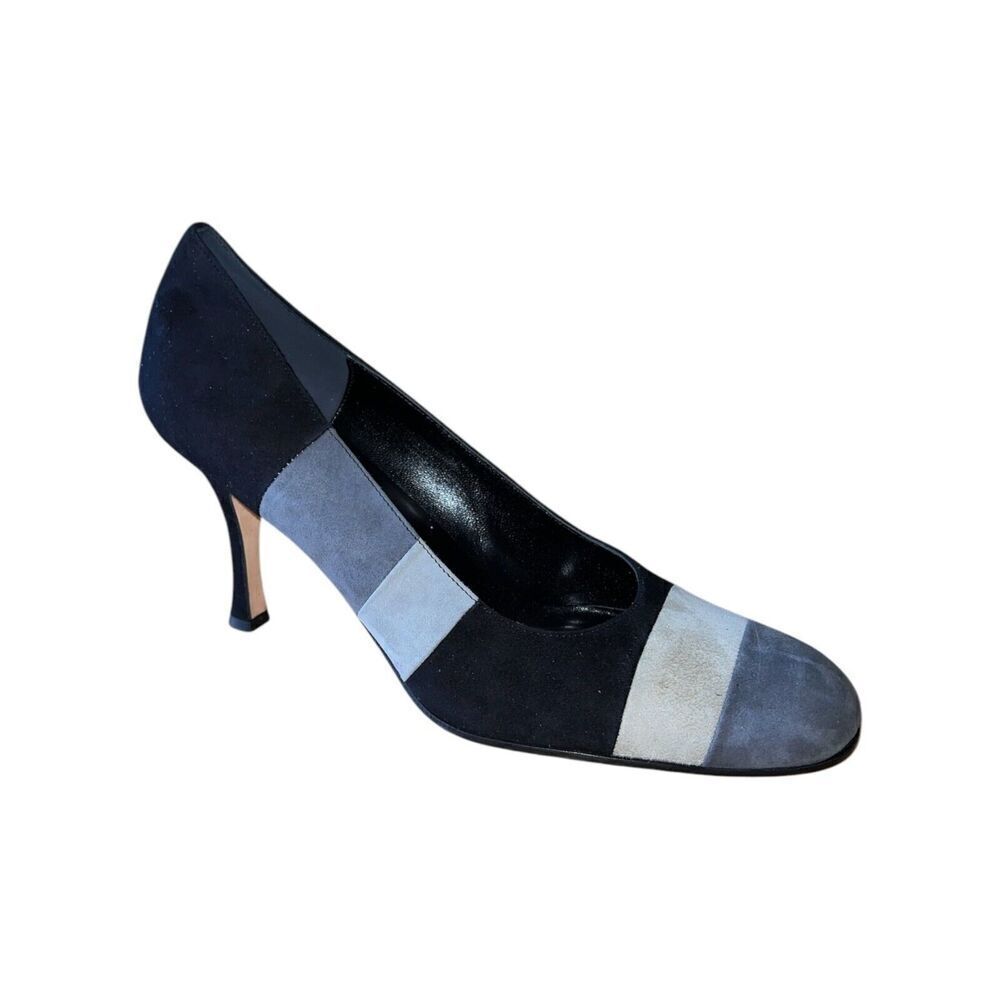 Isaac Mizrahi - Pam - Black/Grey Suede Round Toe Pump Womens Sz 10M GREAT CONDIT